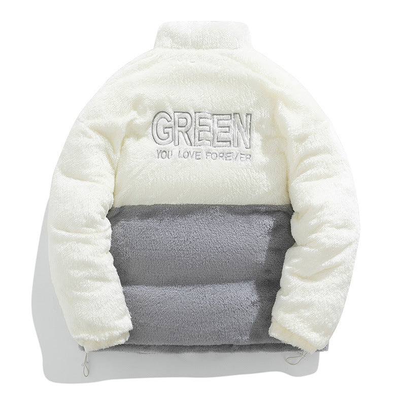 Men's Winter New Cotton Coat with Lamb Fleece, Thickened Couple's Stand Collar Casual Trendy Cotton Jacket Manufacturer
