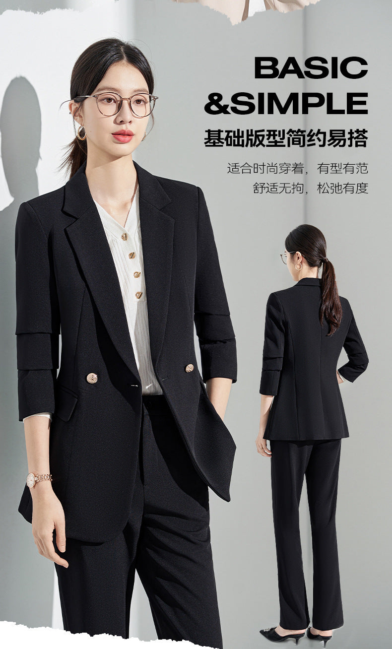 Gray Suit Women's Formal Wear 2025 New Spring & Fall Small High-End Elegant Professional Suit Work Clothes