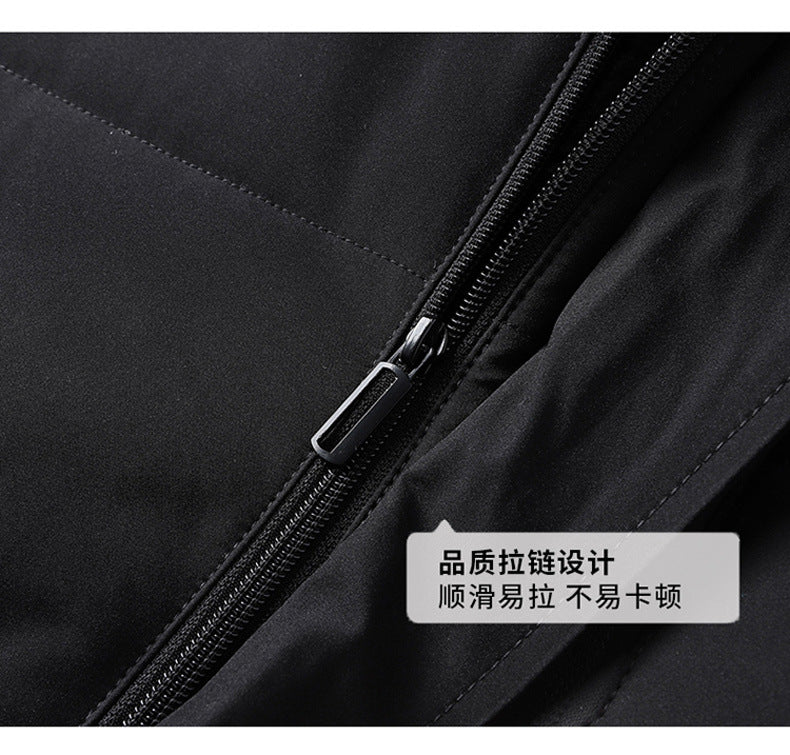Winter Grandpa Cotton-Padded Jacket for Middle-Aged and Elderly Men, Thick Fleece-Lined Hooded Warm Coat, Middle-Aged and Elderly Dad's Cotton-Padded Jacket