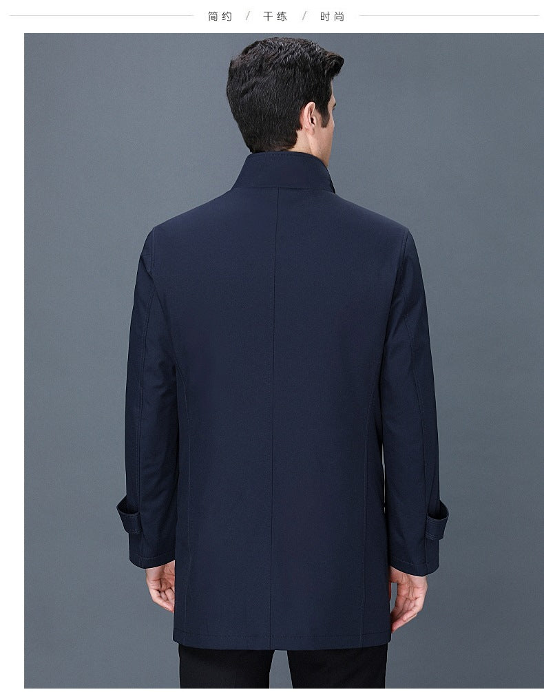 2024 Winter High-grade Windbreaker Men's Middle-aged and Elderly Men's Casual Dad's Winter Clothes Thickened Inner Jacket