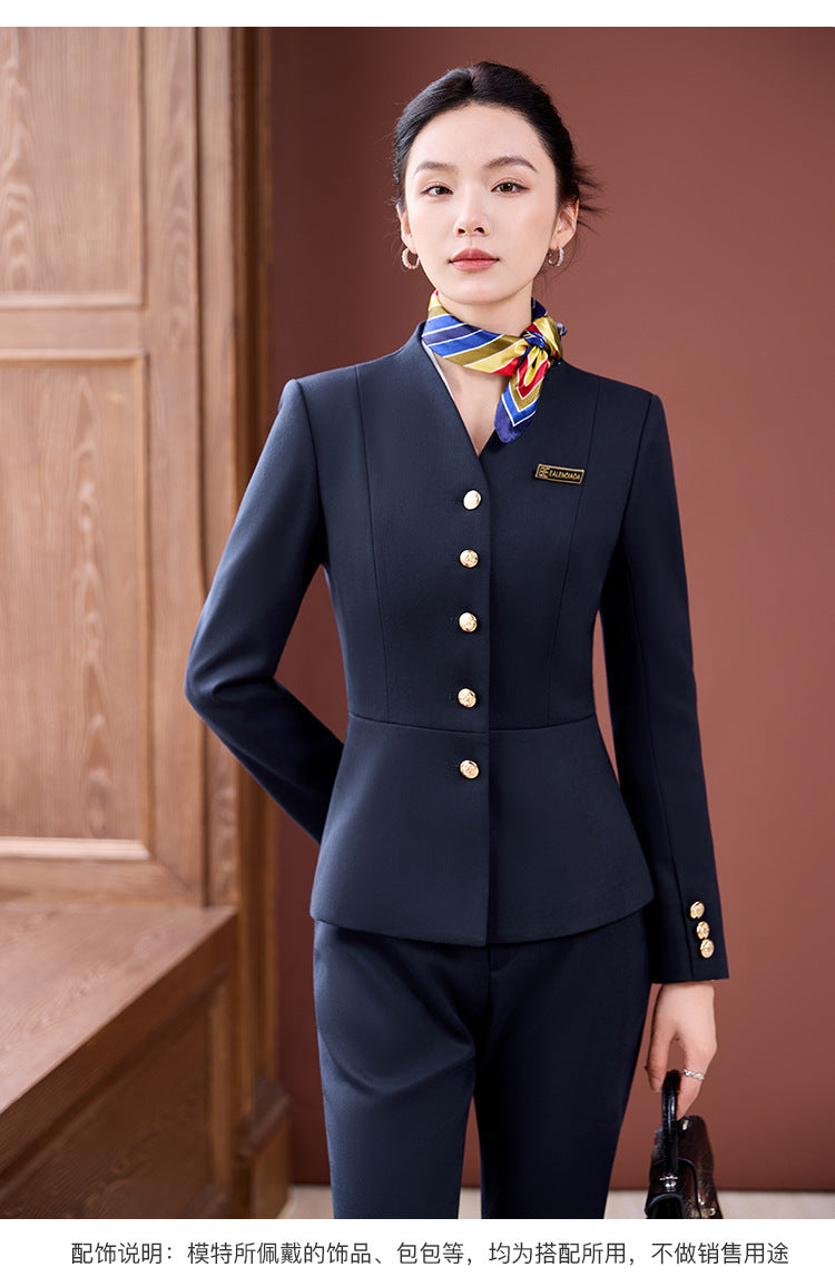 High-End Professional Suit for Women, Autumn Outfit, Stylish and Capable Workwear for Sales Department and Beauty Salon