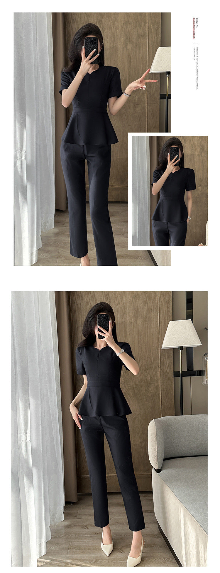 Summer Business Wear Short-sleeved Suit suit Women's Dress Slim-fit Temperament Hotel Front Desk Sales Department Jewelry Store Work Clothes