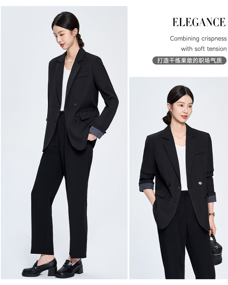 Cross-Border Gray Blazer for Women, New Spring and Autumn Style, Professional Formal Wear, Light Workplace Workwear, High-End Suit Set