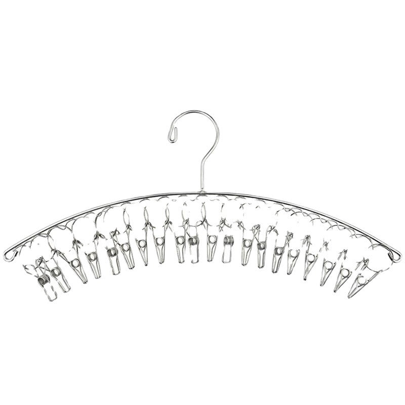Stainless Steel Curved Clothes Rack Drying Rack Household Clothes Rack Clothes Hanger Clothes Clip Drying Socks Underwear and Underwear Socks Rack
