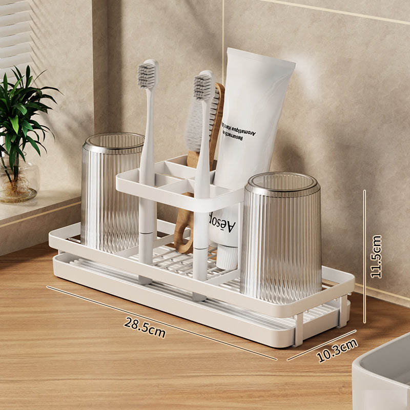 Simple Teeth Cup Toothbrush Storage Rack Toilet Toothbrush Mouthwash Cup suit Washing Table Electric Toothbrush Storage Rack
