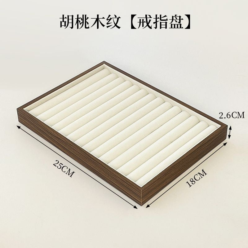 Walnut Jewelry Tray Counter Jewelry Storage Large Capacity Ring Tray Earring Tray Necklace Jewelry Box Jewelry