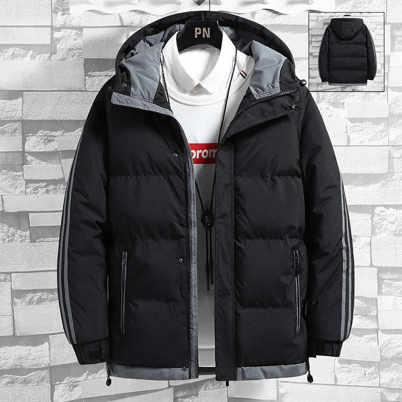 Cross-border New Winter Down Cotton-padded Jacket Young and Middle-aged Men's Thickened Warm Cotton-padded Jacket Hooded Cotton-padded Jacket Men's Clothing