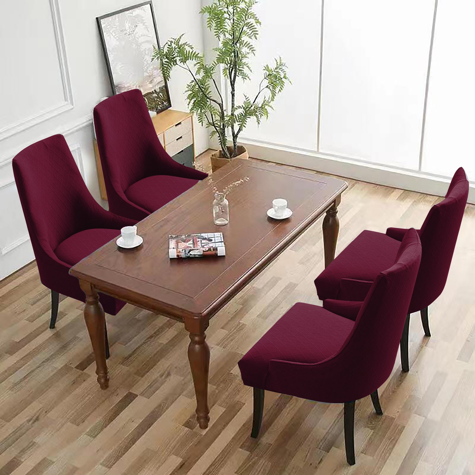 Cross-border hot sale rhombus jacquard waterproof small armchair cover solid color one-piece elastic chair cover dining chair cover wholesale