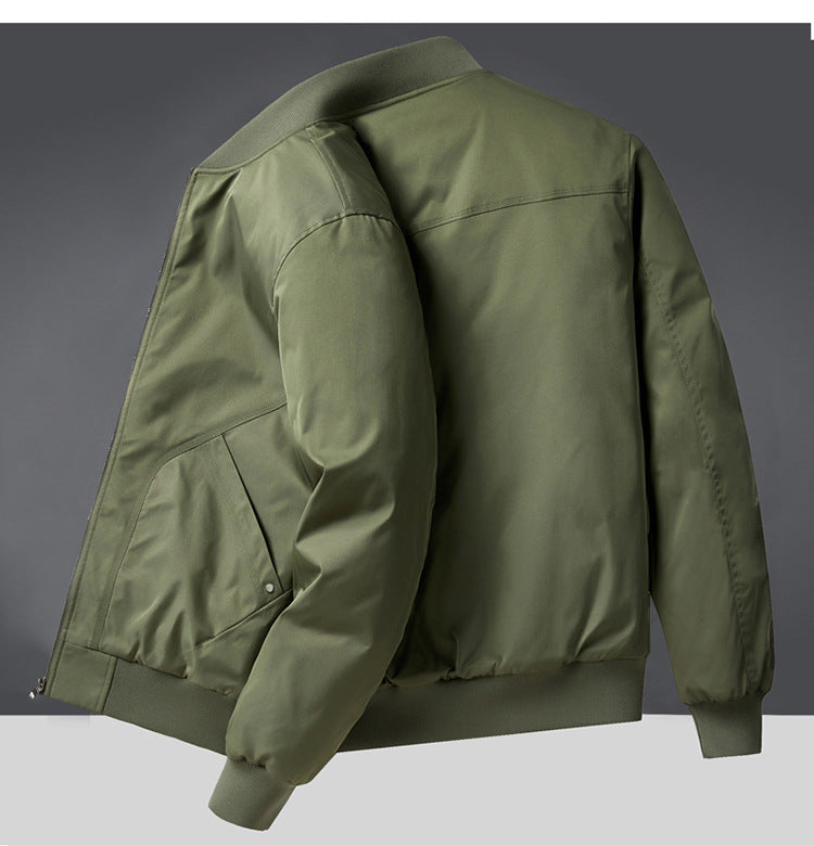 Autumn and Winter New Quilted Jacket Men's Casual Retro Versatile Baseball Uniform American Workwear Thickeneded Warm Cotton Jacket