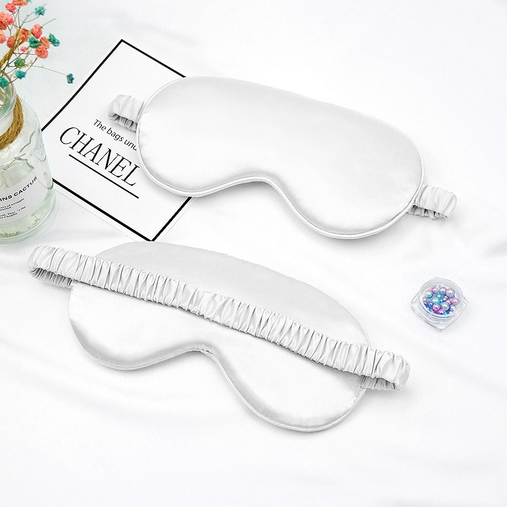 New Double-Sided Imitation Silk Sleep Mask with Light-Blocking and Adjustable Elastic Buckle, Travel-Friendly, Solid Color, Breathable, Beauty and Eye Protection