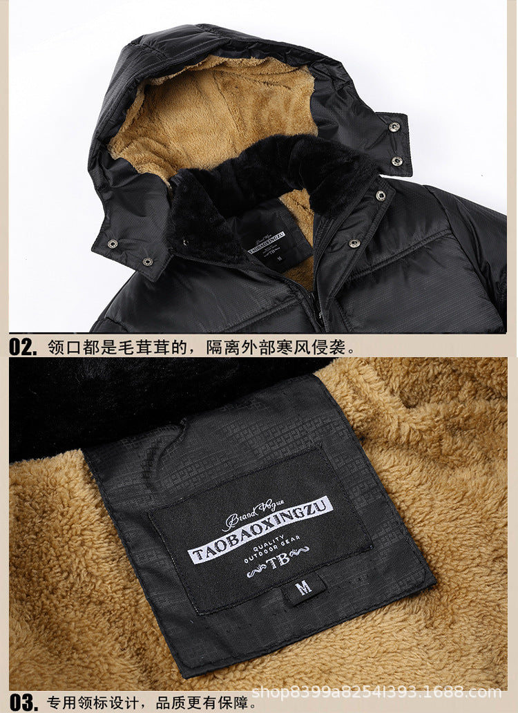 Cotton-padded coat for men 2019 new winter middle-aged and elderly warm cotton-padded coat fleece-lined thickened fashion dad wear wholesale