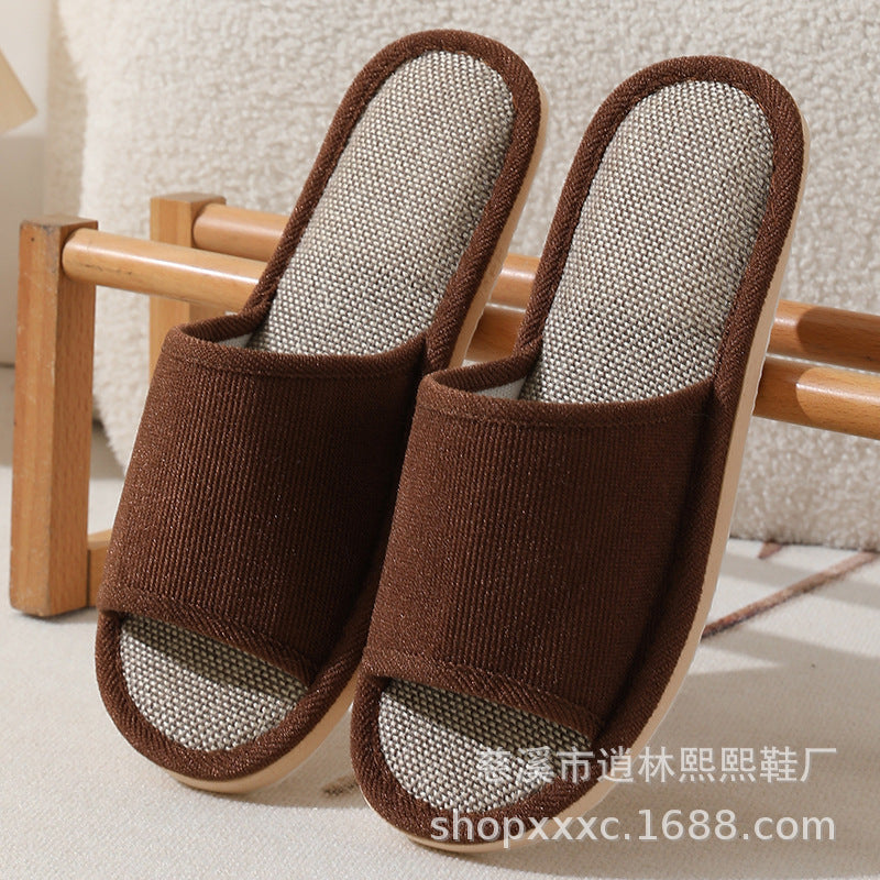 B&B Slippers Linen Hotel Disposable Slippers Beauty Salon Home Couple Men's Thickened Non-Slip Wholesale