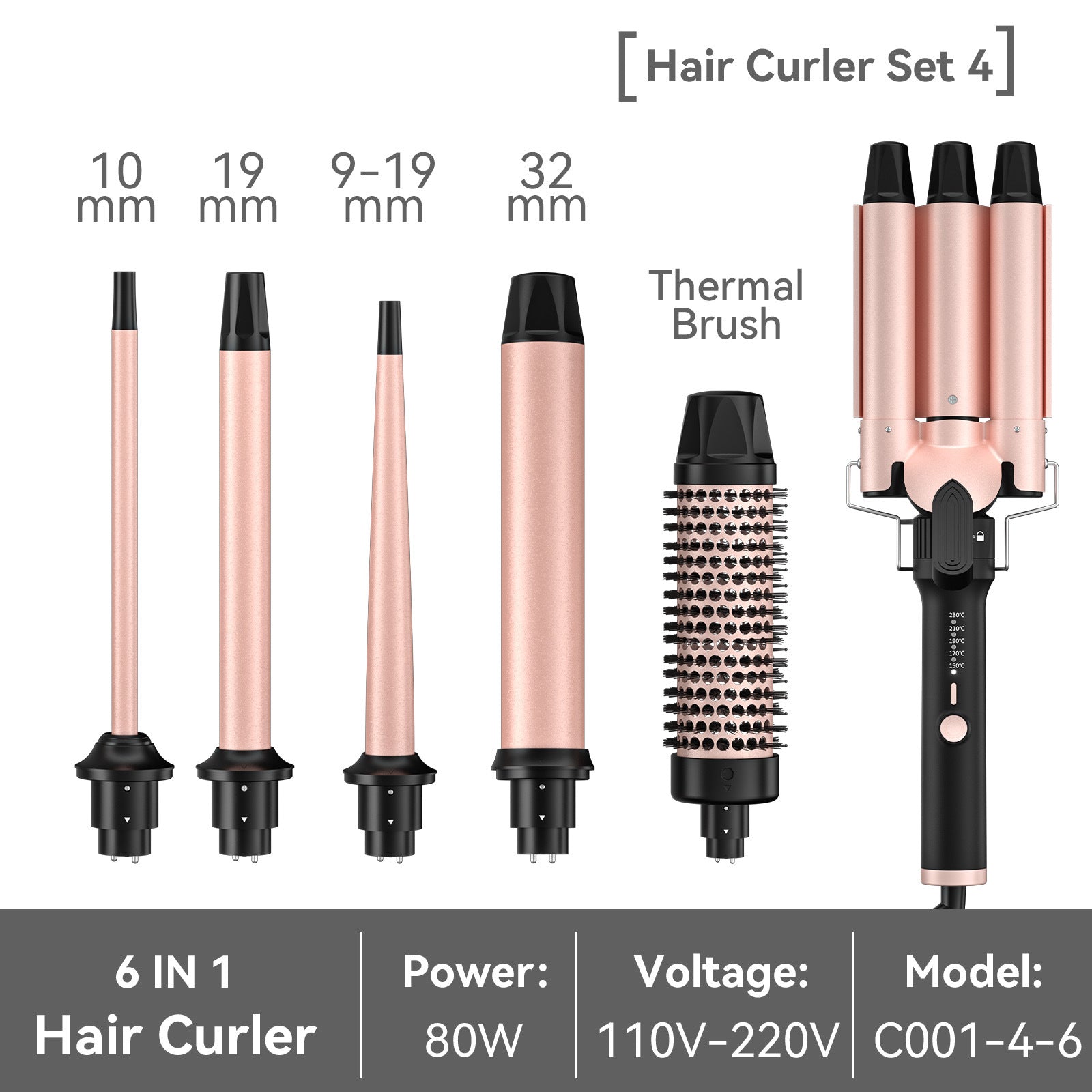 Amazon's Best-Selling All-In-One Interchangeable Curling Iron, Large Wave Curling Iron, Ceramic Multi-Functional Curling Iron Wholesale