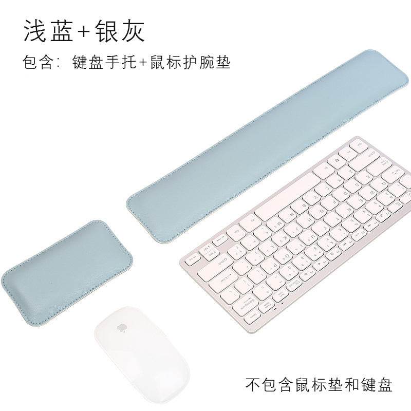 Source factory simple leather mouse pad oversized wrist keyboard hand rest solid color computer office wrist pad wholesale