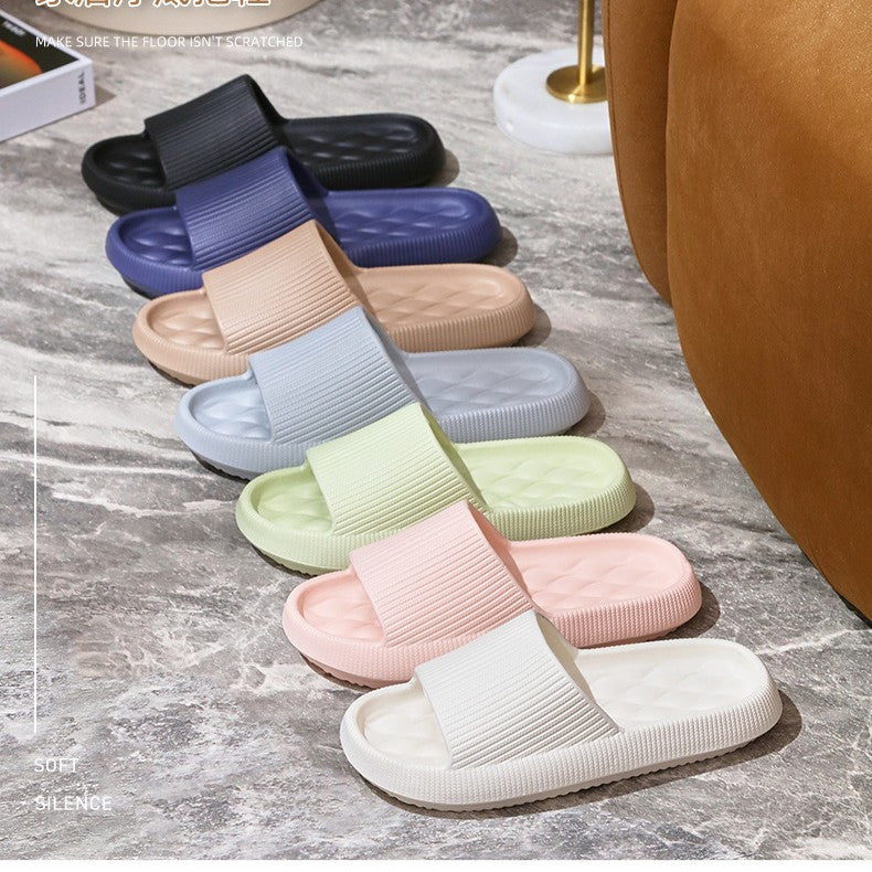 2508 New EVA Cross-border Wholesale Thick Bottom Feeling Slippers Women's Summer Couple Home Mute Bathroom Bath