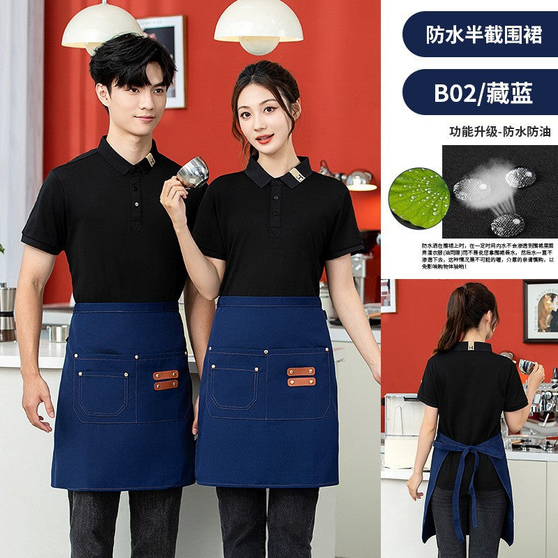 Mengniu Internet Celebrity Cross-Border Waterproof and Oil-Proof Canvas Suspenders Catering Kitchen Home Work Apron Custom Logo Printing