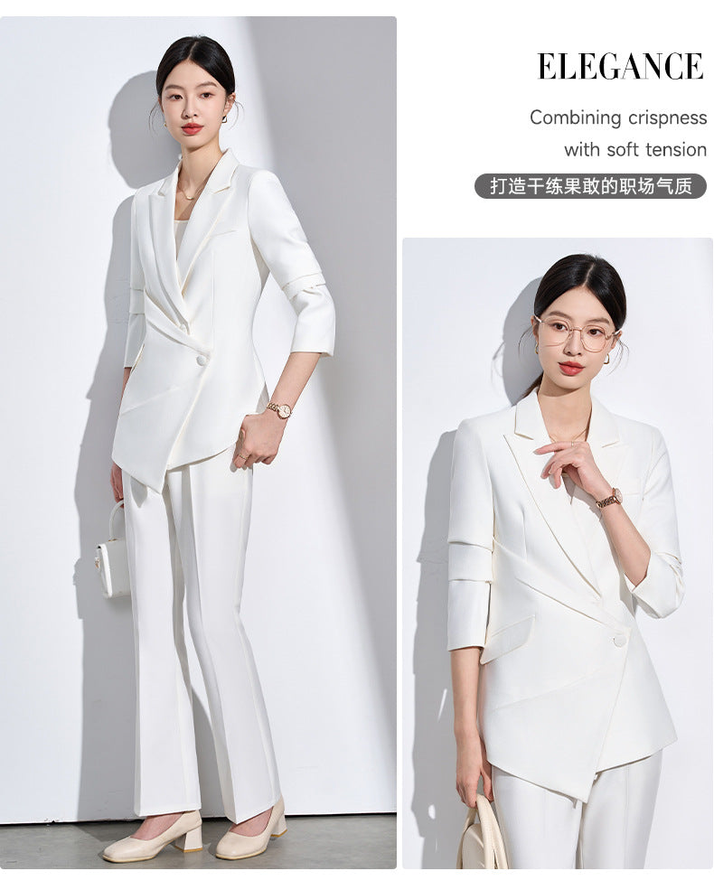 Cross-Border Women's Suit Set, New Design, Professional Formal Attire for Hotel and Beauty Salon Managers, Workwear Blazer