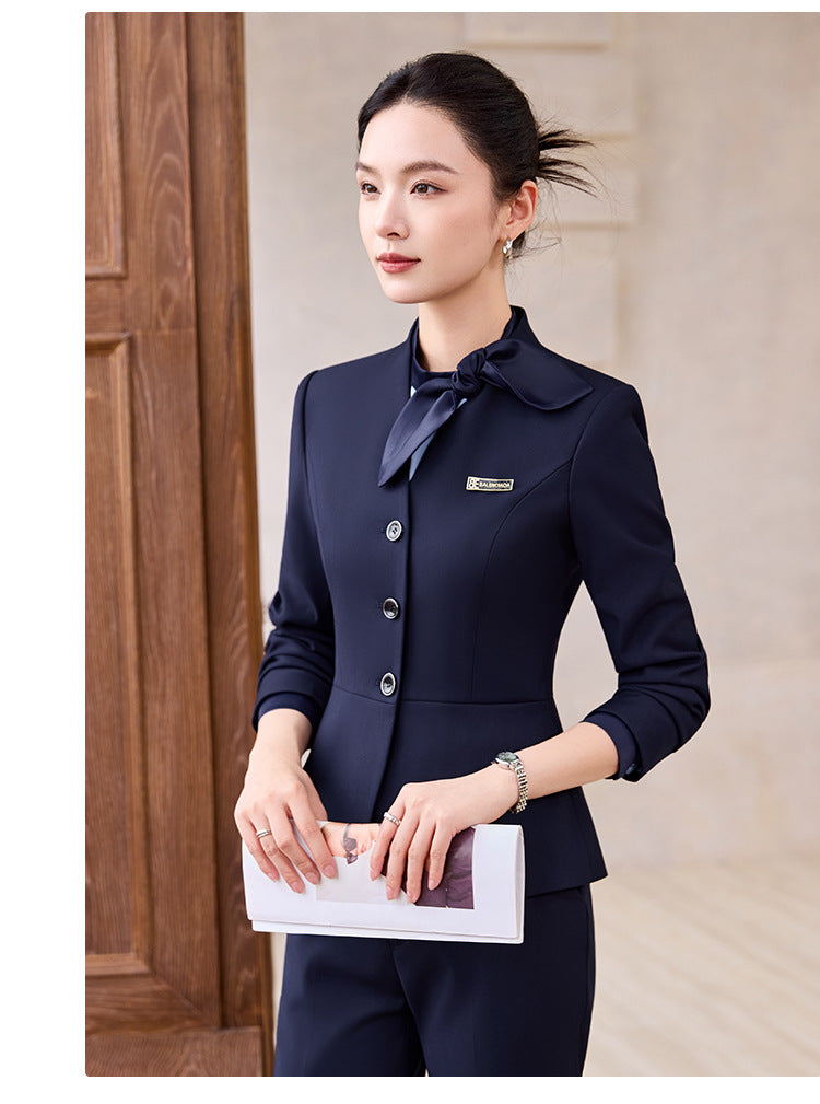 Gray Suit Suit for Women 2025 New Spring & Fall High-End Business Attire Formal Hotel Front Desk Manager Work Clothes