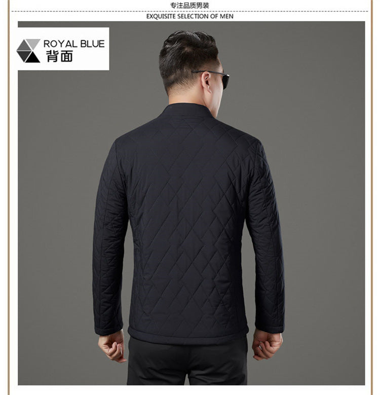 24 Winter Men's Cotton Jacket for Young and Middle-Aged, Casual Trendy Warm Silk Cotton Coat, Casual Outerwear for Men