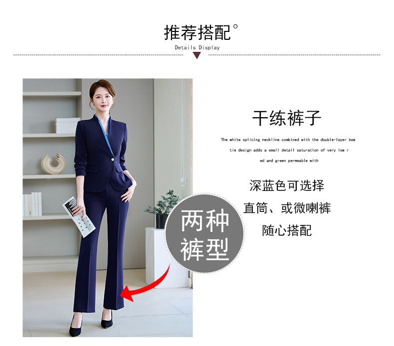 Cross-Border High-End Stewardess Uniforms, Hotel Front Desk Reception Work Clothes, Housekeeping Sales Department Sales Professional Attire Suits for Women
