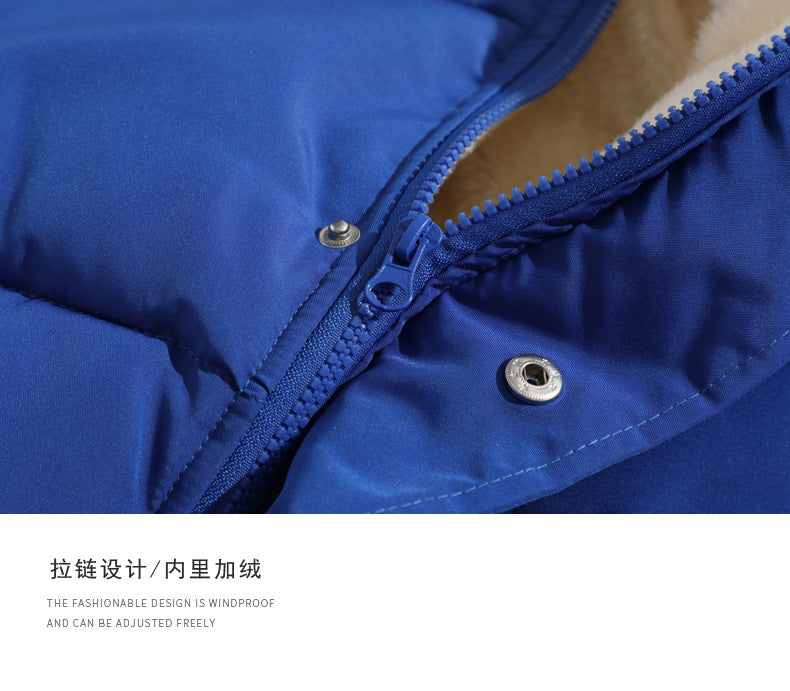 Cross-border Winter New Men's Loose Collar fleece-lined Cotton-padded Clothes Korean Style Youth Fashion Trendy Casual Cotton-padded Jacket