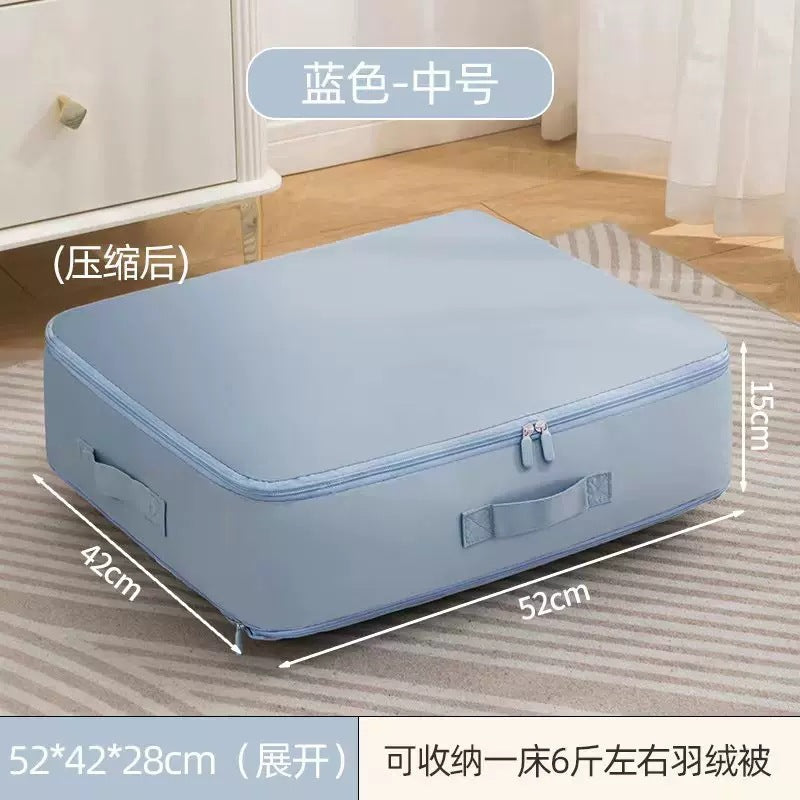 Quilt Storage Bag, Vacuum Compression Bag for Wardrobe, Holds down Jackets, Quilts, Clothes, No Need for Air Extraction, Large Capacity