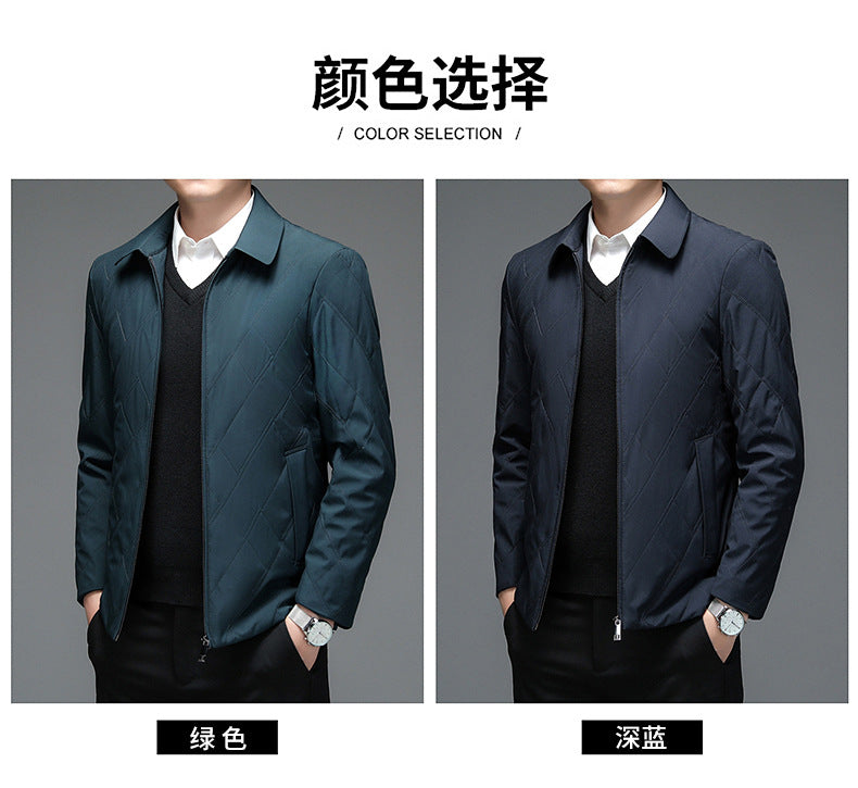 Middle-Aged Men's Jacket 2025 Winter New Style Lapel Middle-Aged Dad's Cotton-Padded Jacket Business Casual Men's Jacket Dropshipping