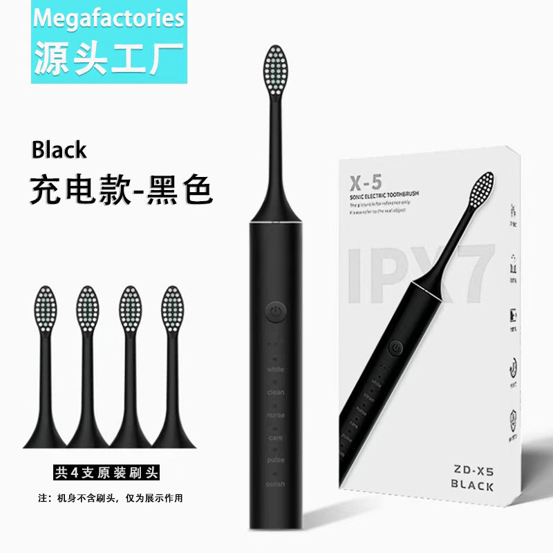 Factory wholesale soft bristle toothbrush flusher portable adult children universal ultrasonic electric toothbrush charging