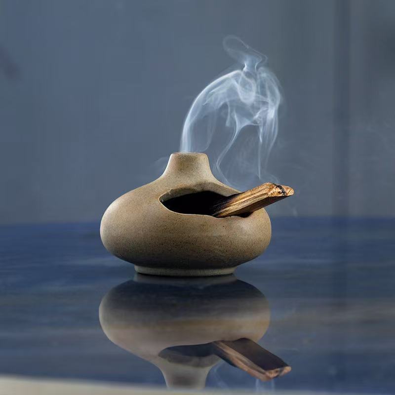 Yuerui Cross-Border Peruvian Palo Santo Holder Sage Burning Tray Ceramic Aromatherapy Fireplace