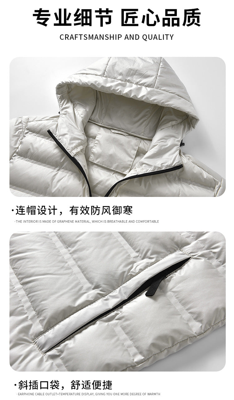 Cross-Border Wholesale 2025 Winter New Cotton-Padded Men's Short Hooded Jacket Trendy Brand Sports Warm Top Men's Clothing