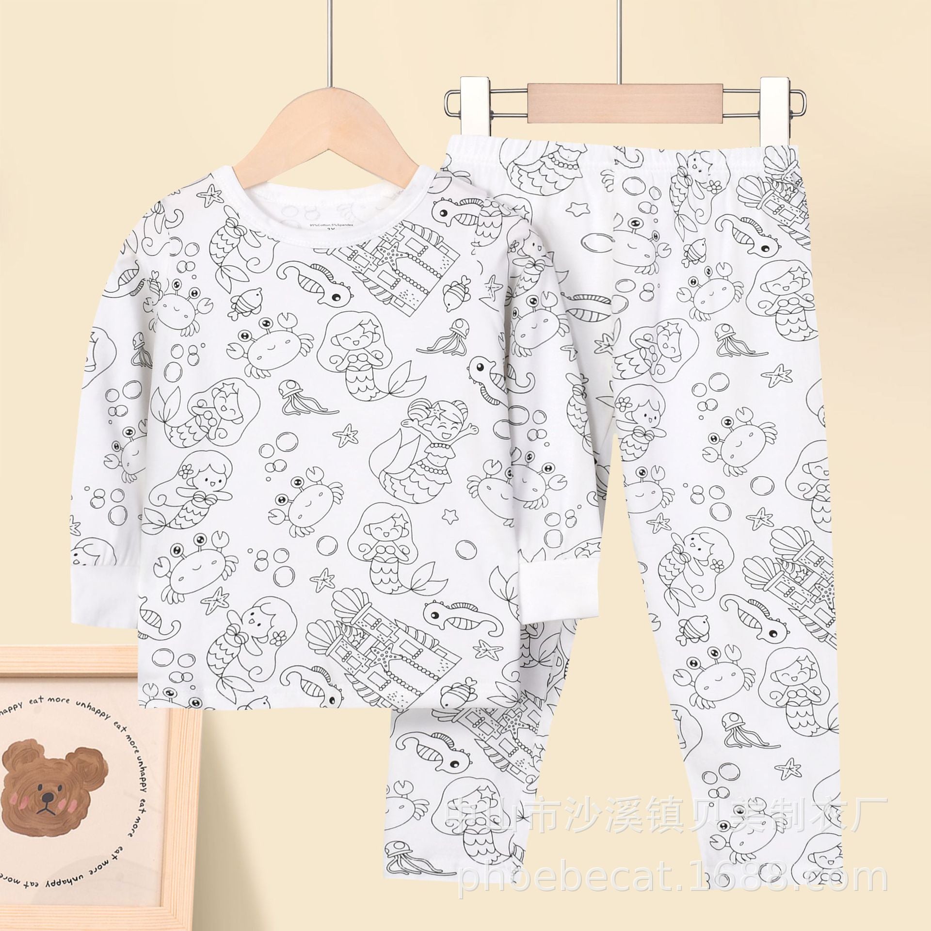Foreign Trade Independent Stand Pull-Up Cotton Girls Sketch Coloring Comfortable Kidsren's Set Fun DIY Hand-Painted Class a Graffiti