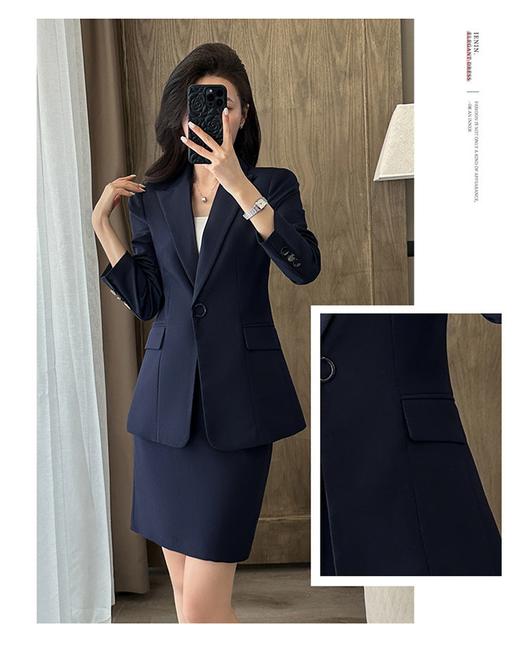 Suit suit Women's Spring and Autumn Business Dress Front Desk Reception Work Clothes Suit Interview Suit Sales Department Property Tooling