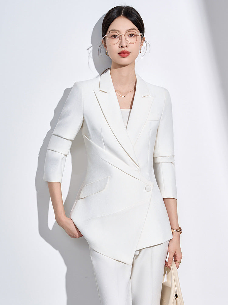 Cross-Border Women's Suit Set, New Design, Professional Formal Attire for Hotel and Beauty Salon Managers, Workwear Blazer