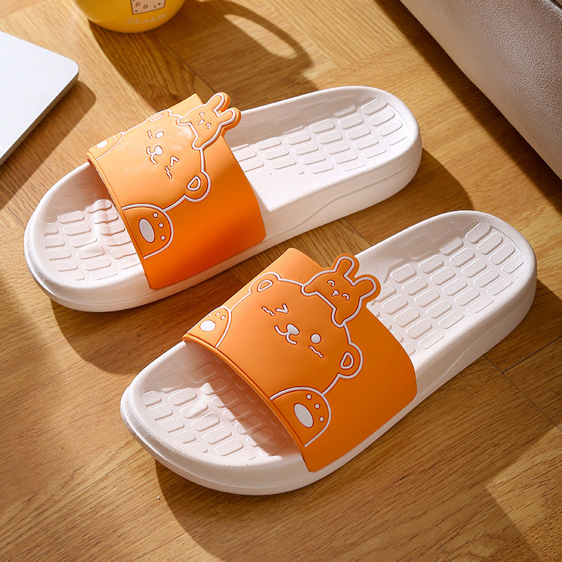 Slippers home trend height increasing slippers indoor bathroom non-slip sandals couple wear cartoon cute slippers