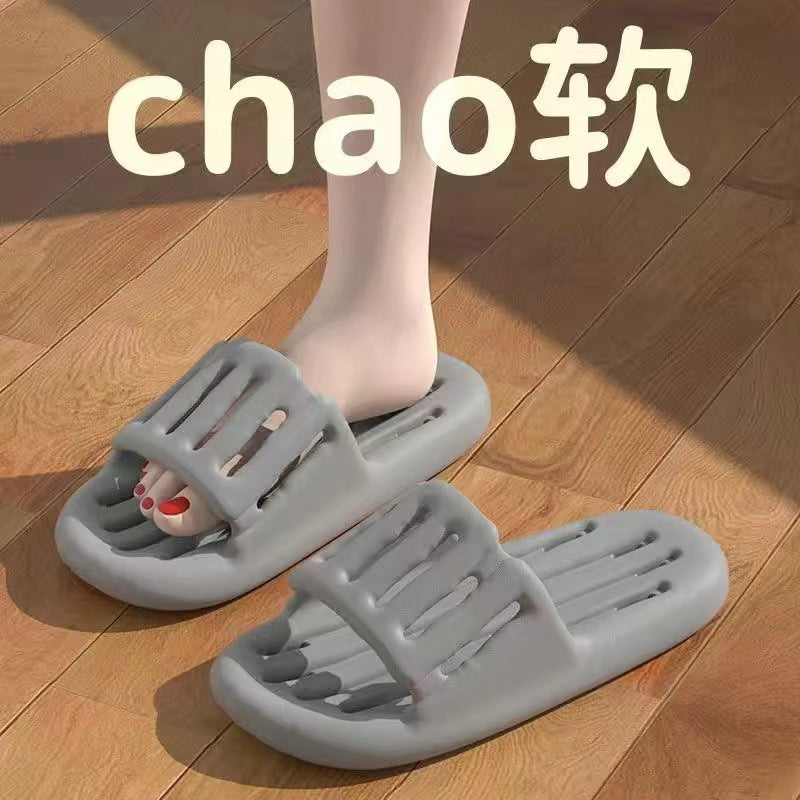 Slippers for Women's Home Bathing Non-Slip Soft Bottom 2024 New Couple Bathroom Home Dormitory Leaking Sandals Men's Summer Slippers