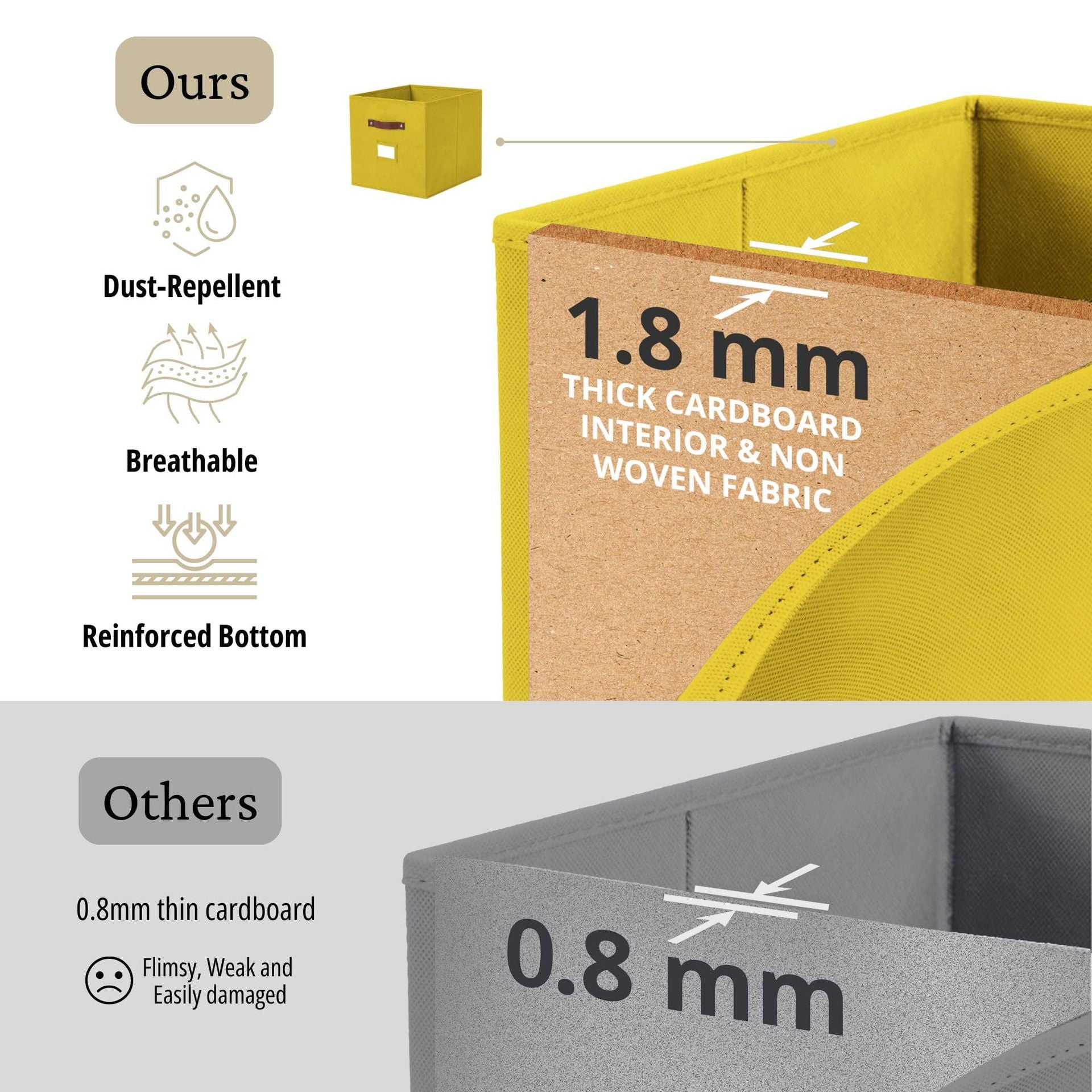 Amazon Lidless Storage Box Fabric Storage Box Foldable Large Drawer Storage Box Toy Storage Box