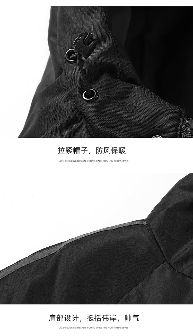 Cross-border New Winter Down Cotton-padded Jacket Young and Middle-aged Men's Thickened Warm Cotton-padded Jacket Hooded Cotton-padded Jacket Men's Clothing