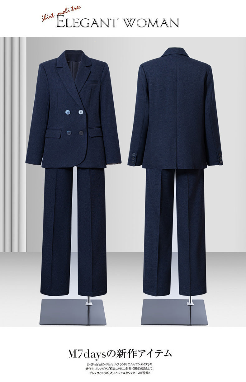 Navy Blue Suit Jacket for Women Spring & Fall 2025 New Casual Korean Style High-End Small Workplace Suit Suit