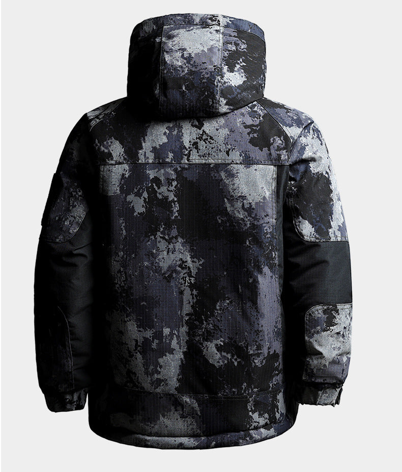 Autumn and Winter Tactical Camouflage Cotton Jacket Men's Cotton Jacket Jacket Cotton Jacket Hooded Jacket Thickeneded Work Clothes Outdoor