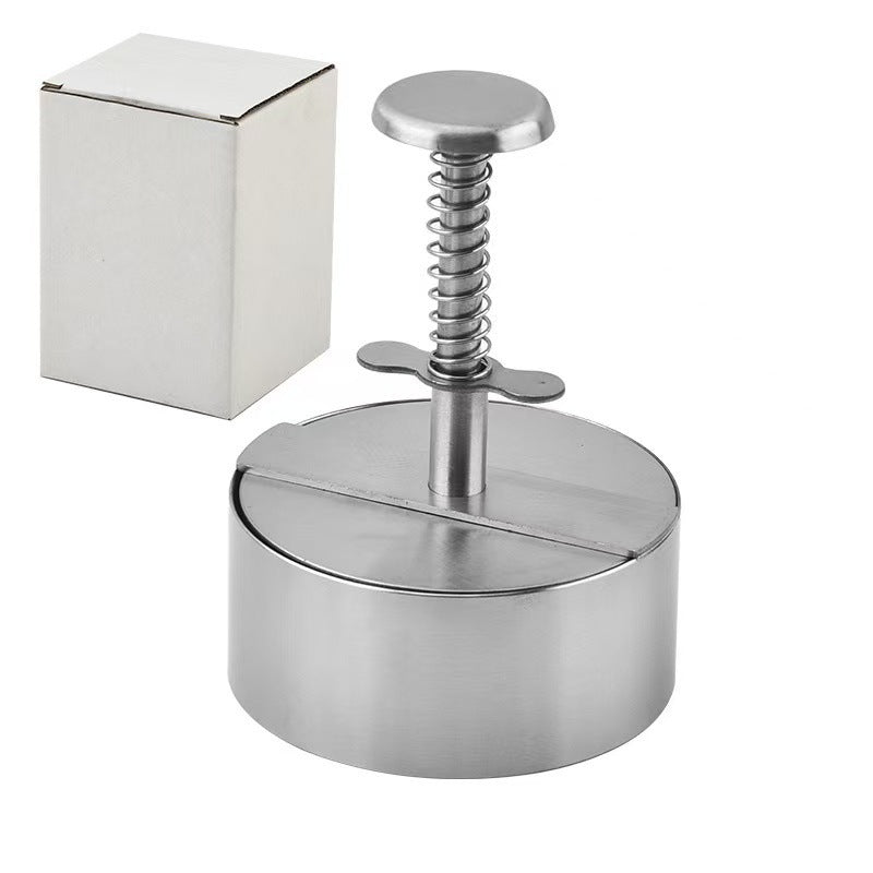 Amazon Hamburger Meat Press Push-Type Round 304 Stainless Steel Manual Meat Press Mold Household Kitchen Tools