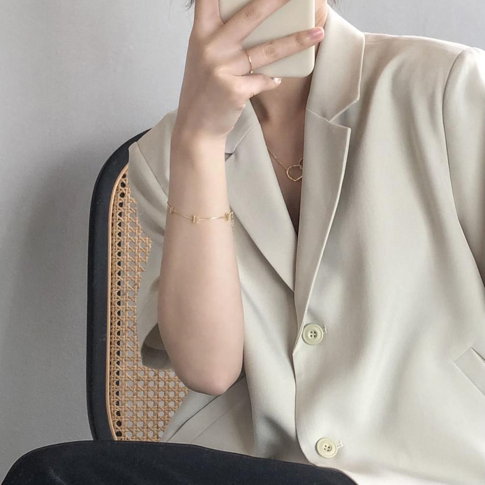 Fashion Short-Sleeve Blazer for Women 2025 Summer Thin Korean Version New Drapey Short Casual Blazer Top