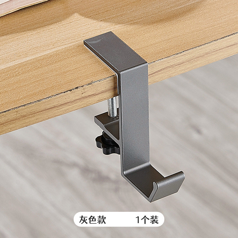 Foldable Tableside Hook, Simple Space Aluminum Hook, Desktop Storage and Organization Hook, Creative Deskside Hook for Students