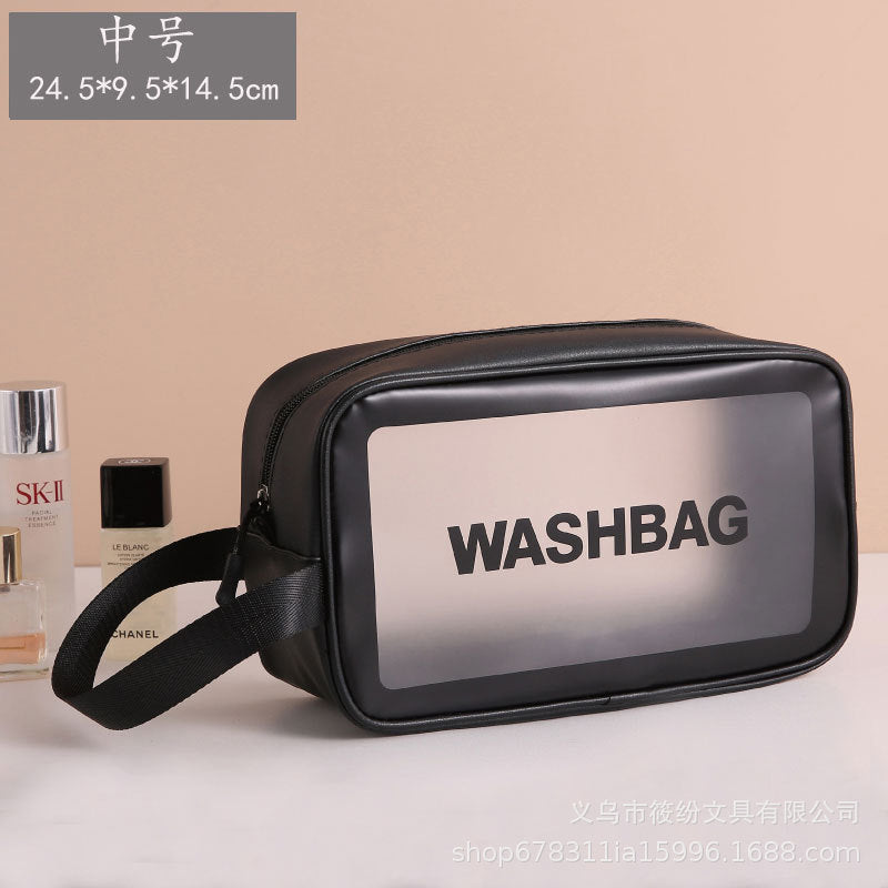 Korean Satchel Cosmetic Bag Pvc Dry and Wet Separation Toiletry Bag Satchel Waterproof Bath and Swimming Frosted Storage Bag