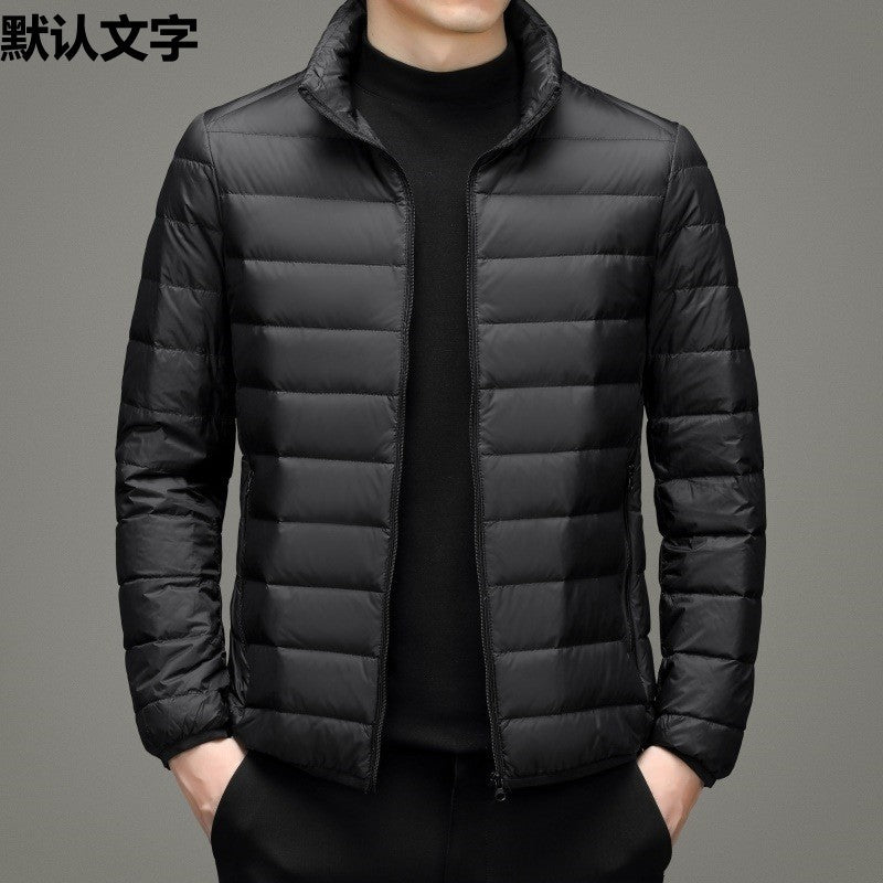 Senior fleece-lined Cotton-padded Coat Men's Lightweight Short Men's Coat Men's Native Coat Father's Coat Thin Middle-aged plus size Korean Winter Coat