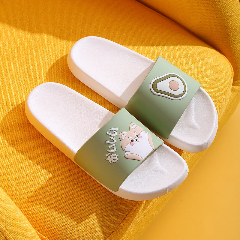 Women's Home indoor slippers outdoor casual non-slip wear-resistant slippers couple outdoor cartoon cute flip-flops