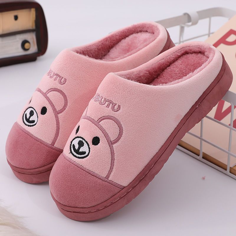 2025 Cotton Slippers for Men and Women, Winter Indoor Warm Thick-Soled Maternity Couple's Fur Slippers for Home Use in Winter