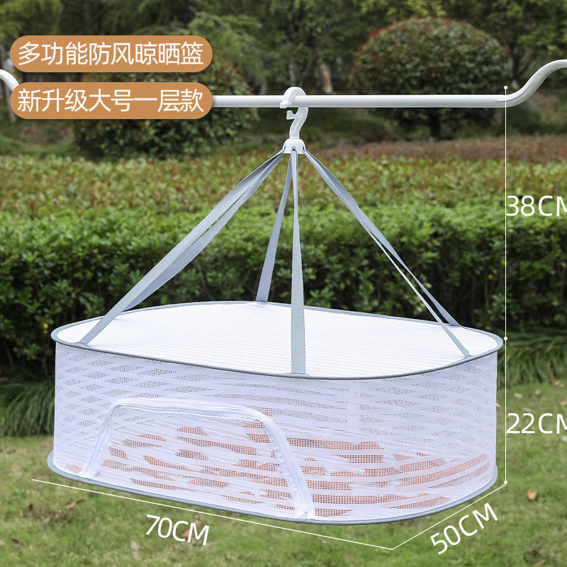 Drying Net Dry Goods Artifact Fly-proof Cage Foldable Balcony Dry Goods Net Home Drying Fish Drying Vegetable Net