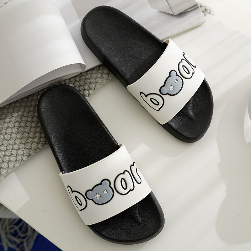 Women's Home wear-resistant slippers indoor bathroom non-slip slippers couple outdoor casual cartoon cute sandals