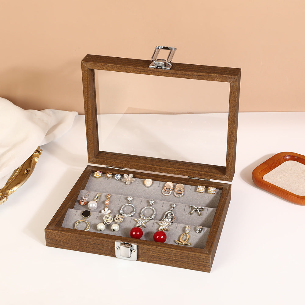 Wooden Jewelry Box Necklace Jewelry Ring Jewelry Box Jewelry Storage Box Bracelet Solid Wood Black Walnut Display Stand