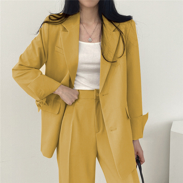 Suit Jacket High Sense Women's Spring and Autumn Design Sense Thin Niche Professional suit Temperament Slim-fit Small Suit Two-piece Set